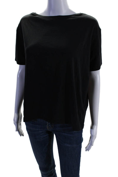 Lululemon Womens Black Crew Neck Short Sleeve Boxy Tee Top Size 4