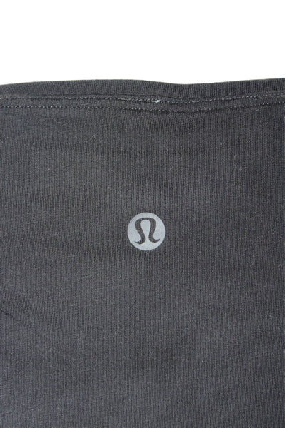 Lululemon Womens Black Crew Neck Short Sleeve Boxy Tee Top Size 4