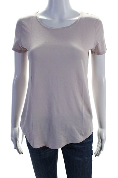 Lululemon Womens Blush Scoop Neck Short Sleeve Basic Tee Top Size 4