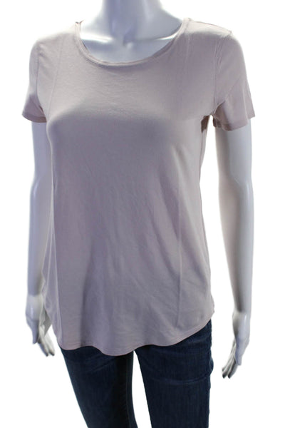 Lululemon Womens Blush Scoop Neck Short Sleeve Basic Tee Top Size 4