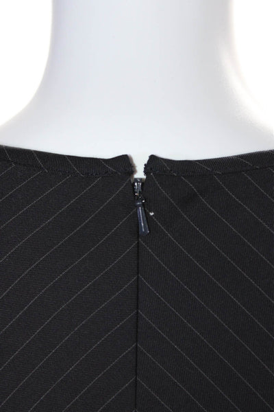 Brooks Brothers Red Fleece Womens Wool Pinstriped Pleated Dress Black Size 6