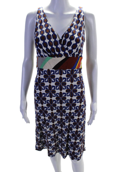 Maliparmi Womens Floral Print Sleeveless V Neck Open Color Block Size EUR 42