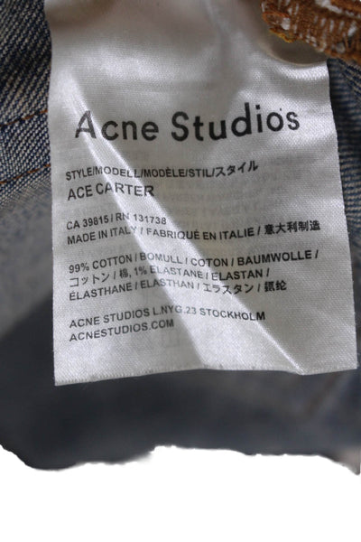 ACNE Studios Mens Cotton Light Washed Buttoned Skinny Jeans Blue Size EUR 31