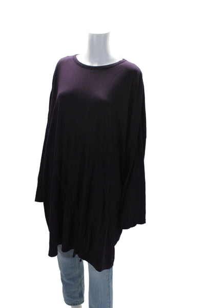 Yohji Yamamoto Womens Long Sleeve Drawstring Gathered Blouse Puurple Size 2