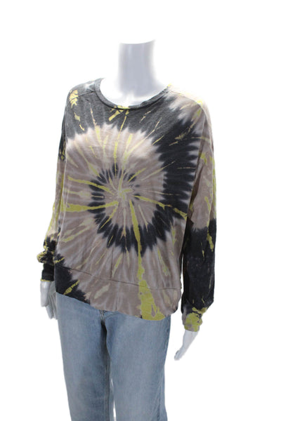 Raquel Allegra Womens Round Neck Long Sleeves Patch Pockets Glitter Shirt Size 2