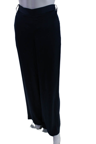 BCBGMAXAZRIA Women's Elastic Waist Pull-On Wide Leg Pants Navy Blue Size M