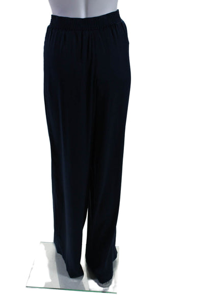 BCBGMAXAZRIA Women's Elastic Waist Pull-On Wide Leg Pants Navy Blue Size M