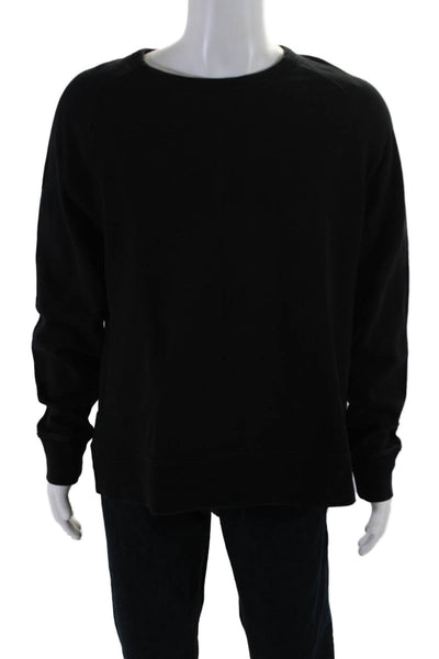 En Noir + Gap Mens Long Sleeves Pullover Sweatshirt Black Cotton Size Large