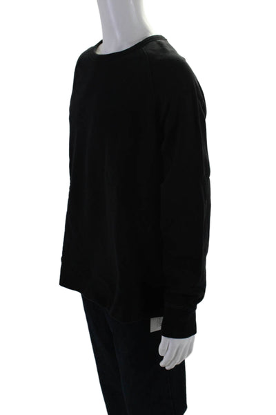 En Noir + Gap Mens Long Sleeves Pullover Sweatshirt Black Cotton Size Large