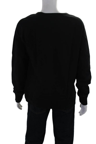 En Noir + Gap Mens Long Sleeves Pullover Sweatshirt Black Cotton Size Large