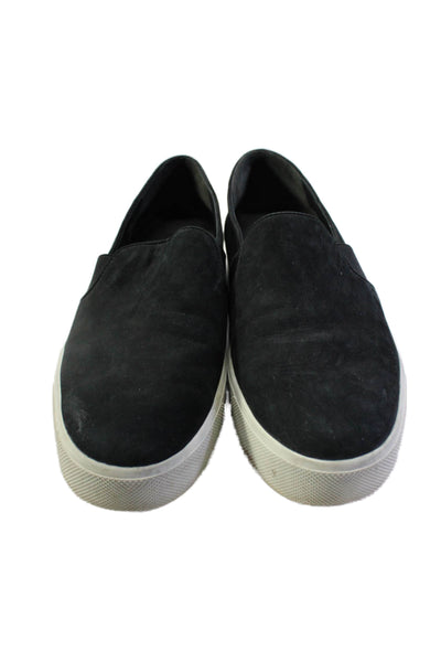 Vince Womens Black Suede Leather Slip On Sneakers Shoes Size 6M