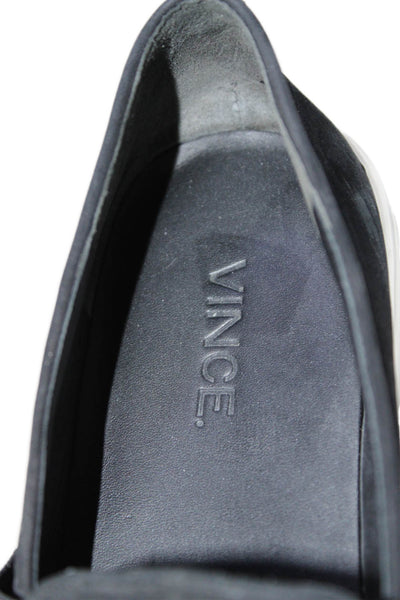 Vince Womens Black Suede Leather Slip On Sneakers Shoes Size 6M