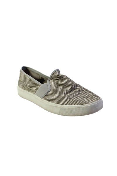 Vince Womens Gray Canvas Slip On Sneakers Shoes Size 6M