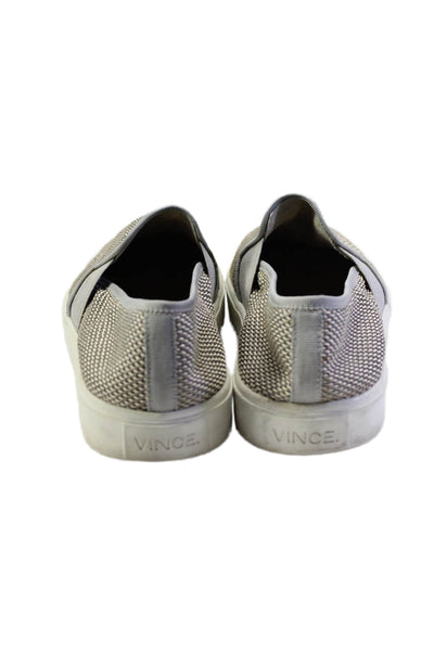 Vince Womens Gray Canvas Slip On Sneakers Shoes Size 6M