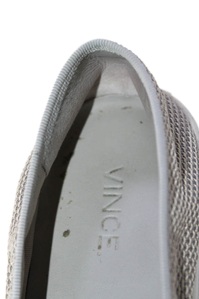 Vince Womens Gray Canvas Slip On Sneakers Shoes Size 6M