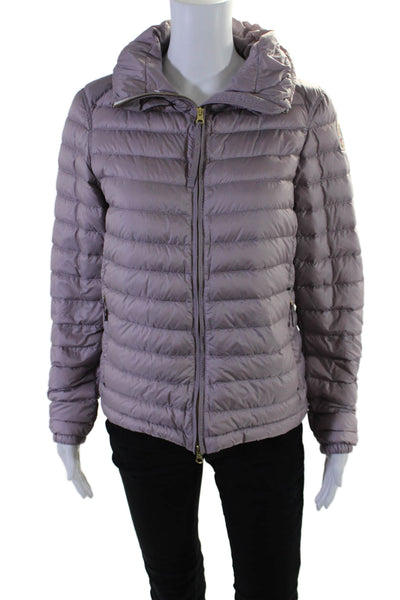 Parajumpers Womens Double Zip Quilted Puffer Coat Purple Size M