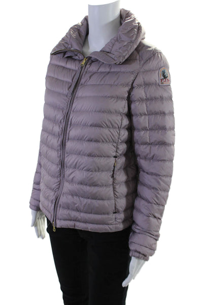 Parajumpers Womens Double Zip Quilted Puffer Coat Purple Size M