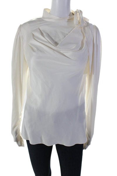 Zimmermann Womens Long Sleeve Back Zip Basic Blouse White Size 1