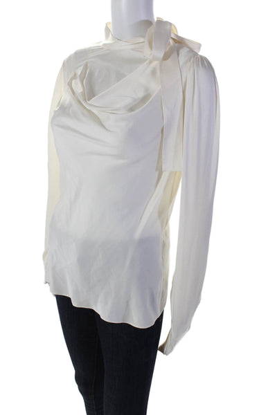 Zimmermann Womens Long Sleeve Back Zip Basic Blouse White Size 1