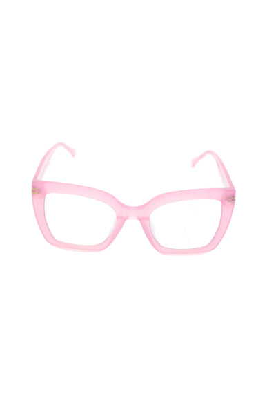 Colors In Optics Womens Square Frame Blue Light Glasses Pink