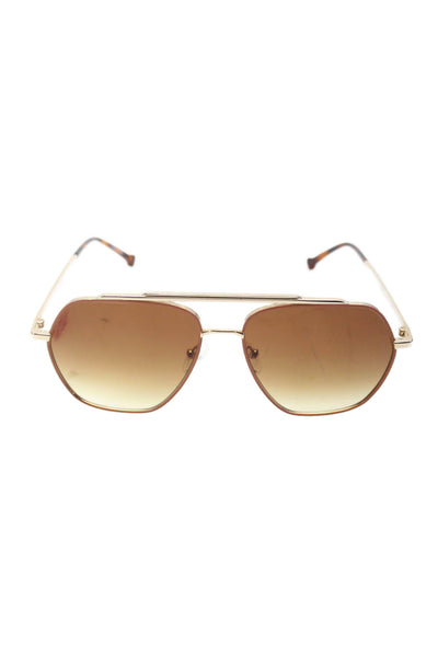 Colors In Optics LTD Womens Thin Round Frame Sunglasses Metal Gold