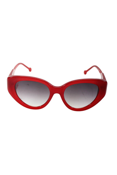 Colors In Optics Womens Thick Round Frame Sunglasses Plastic Red