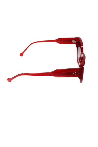 Colors In Optics Womens Thick Round Frame Sunglasses Plastic Red