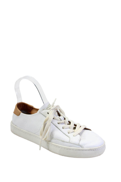 Soludos Womens Leather Colorblock Round Toe Lace-Up Tied Sneakers White Size 7.5