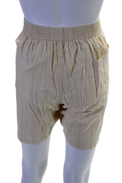 SMR Days Womens Cotton Ruched Buttoned Flat Front Casual Shorts Beige Size XL