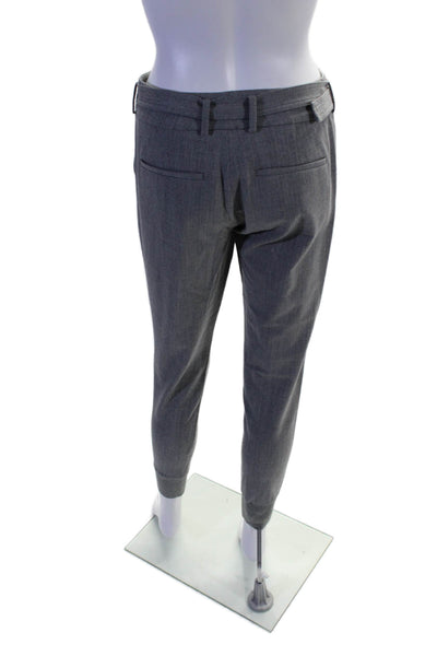 Vince Womens Wool Gray Belt High Rise Cuff Ankle Tapered Leg Pants Size 0