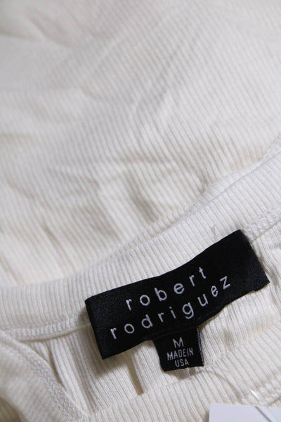 Robert Rodriguez Womens Stretch Ribbed Strappy Pullover Tank Top White Size M