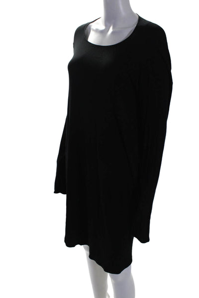 Zero + Maria Cornejo Womens Long Sleeves Knee Length Shirt Dress Black Size Medi