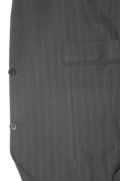 Canali Mens Wool Striped Single Breasted Blazer Suit Jacket Black Size 54