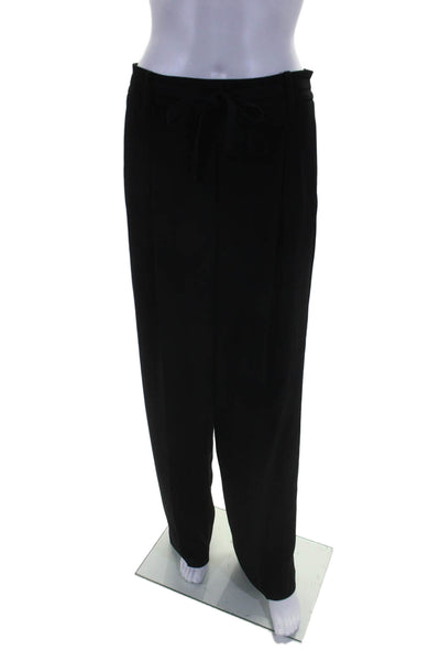 Vince Womens Elastic Waistband Straight Leg Trouser Pants Black Size M