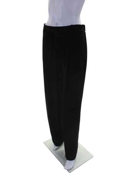 Vince Womens Elastic Waistband Straight Leg Trouser Pants Black Size M