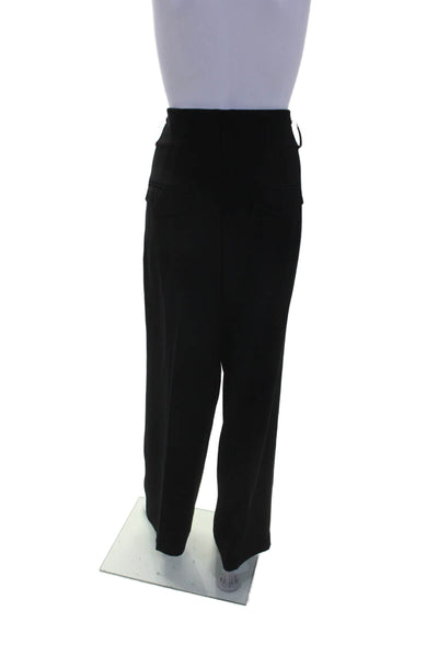 Vince Womens Textured  Wide Leg Lined Pleated Dress Pants Black Size 8