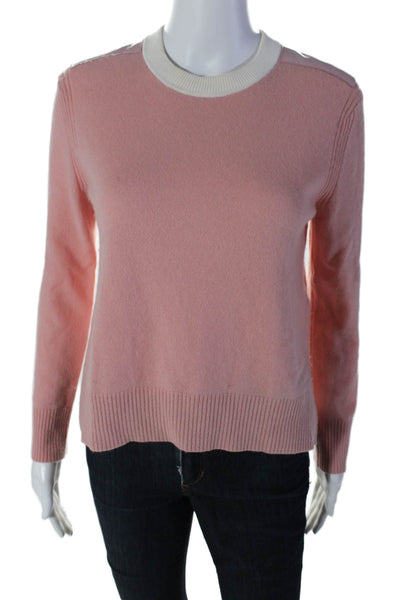 Reed Krakoff Womens Long Sleeve Tight Knit Sweater Pink Size Small