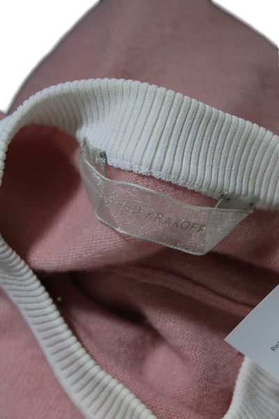 Reed Krakoff Womens Long Sleeve Tight Knit Sweater Pink Size Small