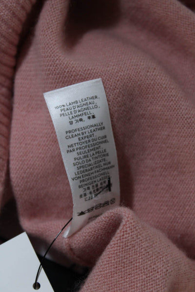 Reed Krakoff Womens Long Sleeve Tight Knit Sweater Pink Size Small