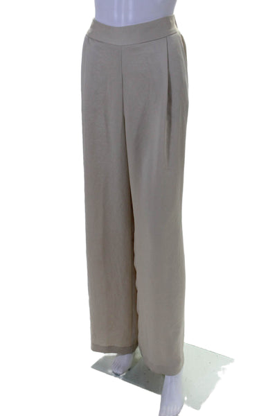 Drew Womens Draped Flowy Pocketed Elastic Waist Front Pleated Pants Beige Size M