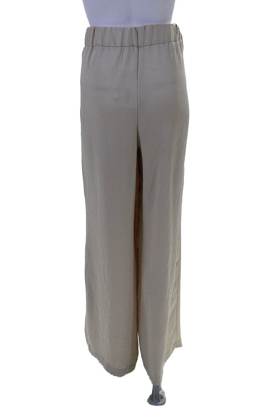 Drew Womens Draped Flowy Pocketed Elastic Waist Front Pleated Pants Beige Size M