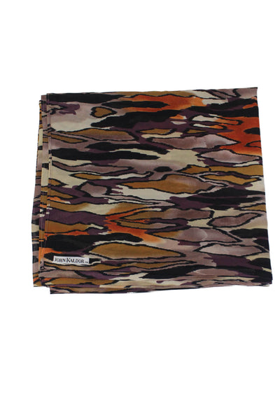 John Kaldor Womens Abstract Print Rectangular Scarf Orange Size 47"X44"