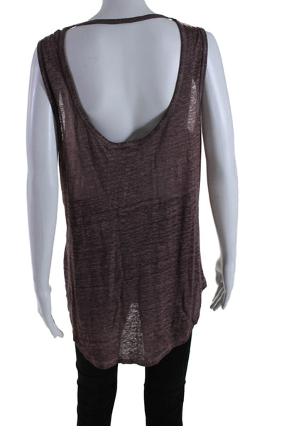 Young Fabulous & Broke Women's Scoop Neck Sleeveless Tank Top Brown Size L