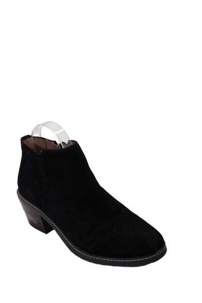 Sam Edelman Womens Suede Almond  Toe Ankle Booties Black Size 8.5