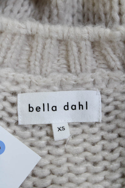 Bella Dahl Womens Wool Long Sleeve V Neck Pullover Sweater White Size XS