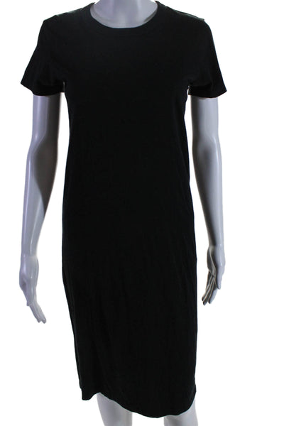 NSF Womens Cotton Round Neck Short Sleeve Pullover T-Shirt Dress Black Size S