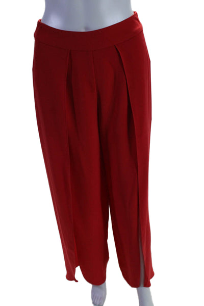 Intermix Womens Back Zipped Hook & Loop Layered Slit Dress Pants Red Size 2