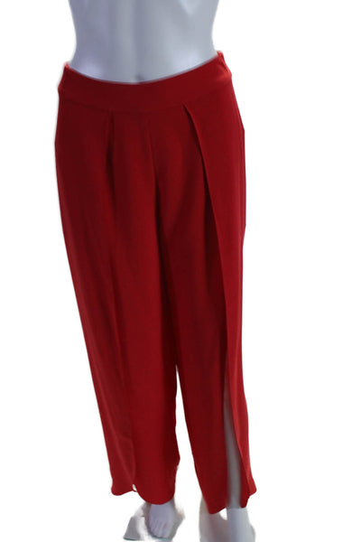 Intermix Womens Back Zipped Hook & Loop Layered Slit Dress Pants Red Size 2