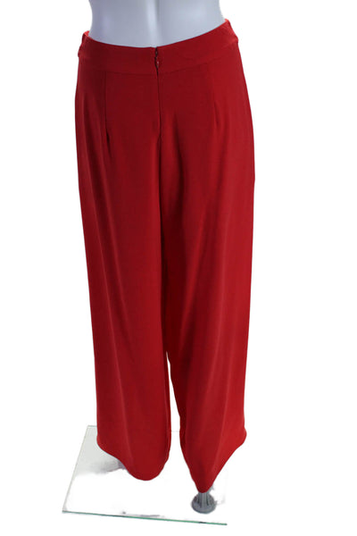 Intermix Womens Back Zipped Hook & Loop Layered Slit Dress Pants Red Size 2