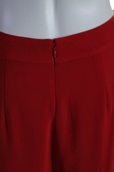 Intermix Womens Back Zipped Hook & Loop Layered Slit Dress Pants Red Size 2